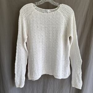 Vintage Casual Corner Annex Sweater White Linen Blend Cottagecore 90s Size M